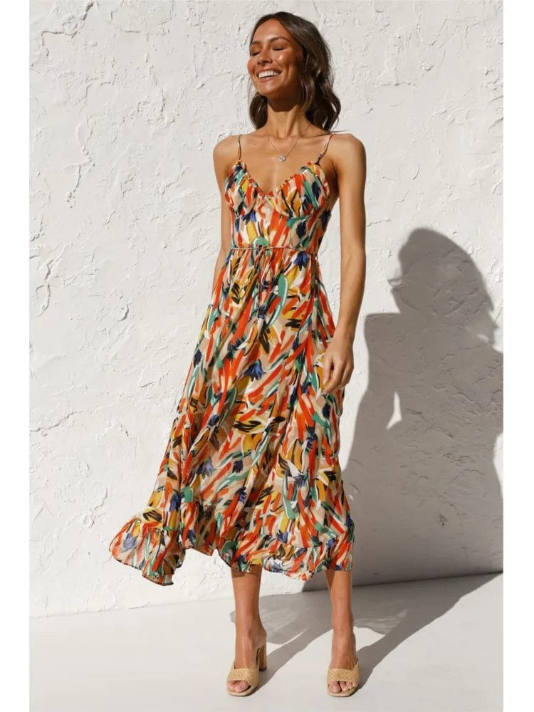 Robe midi farget i polyester - Dame - Alenya