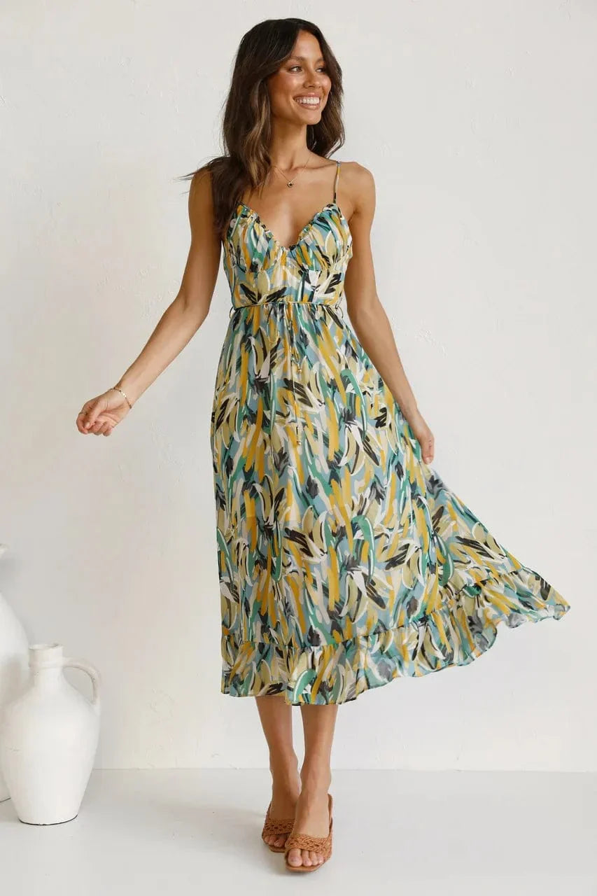 Robe midi farget i polyester - Dame - Alenya