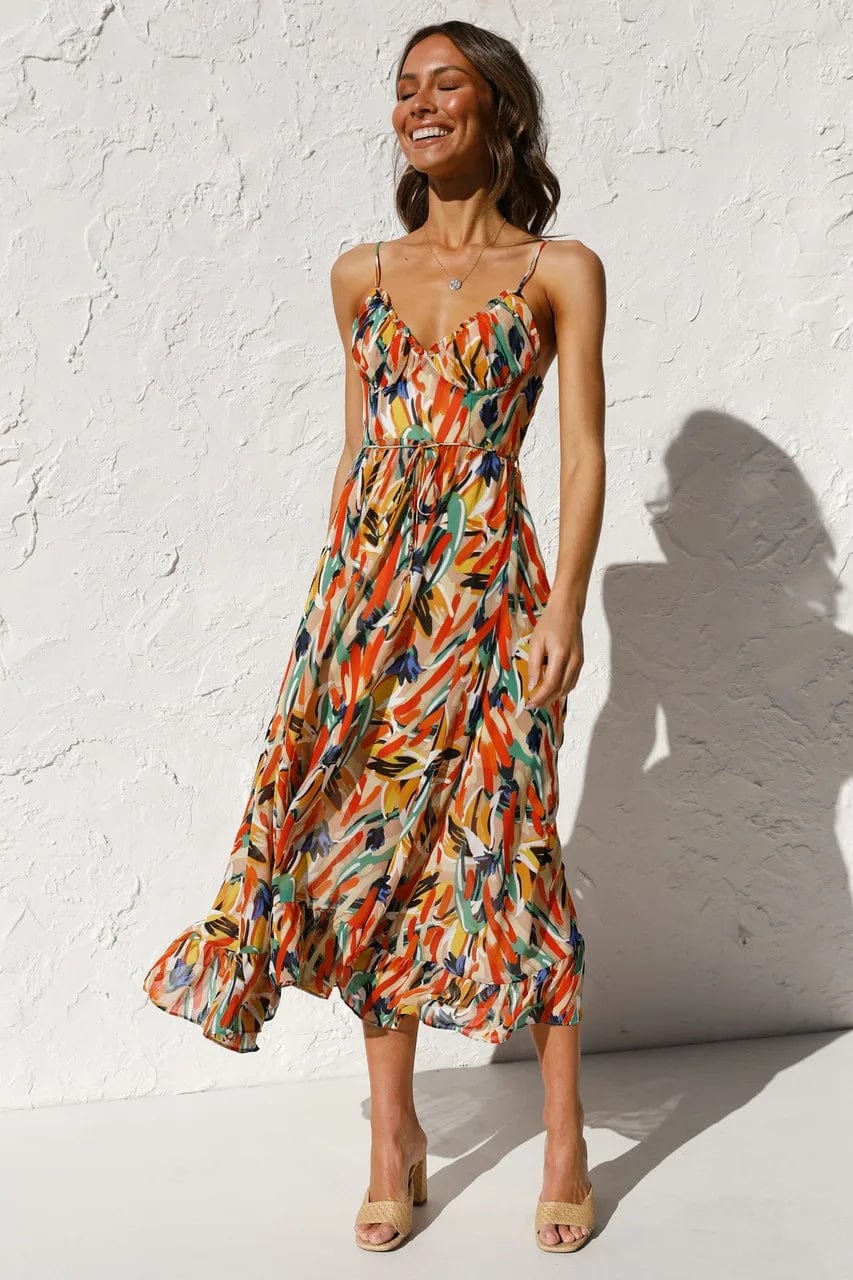 Robe midi farget i polyester - Dame - Alenya