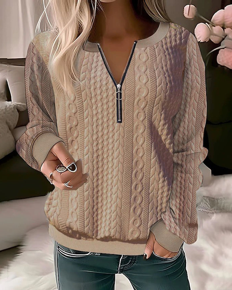 Sweatshirt Côtelé Col Roulé - Mná - Aurélya
