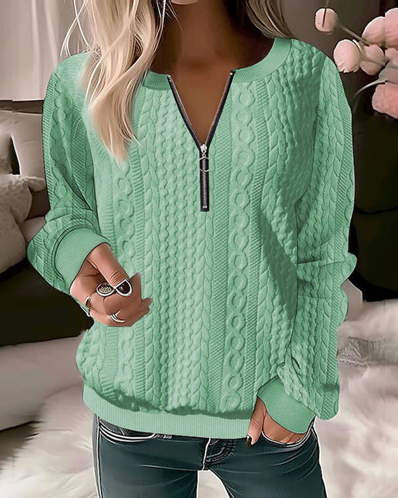 Sweatshirt Côtelé Col Roulé - Mná - Aurélya