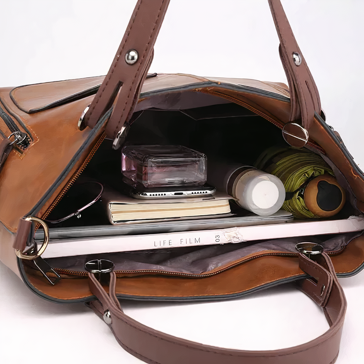 Sac en Cuir Vintage à Bandoulière - Femme - Vintessa