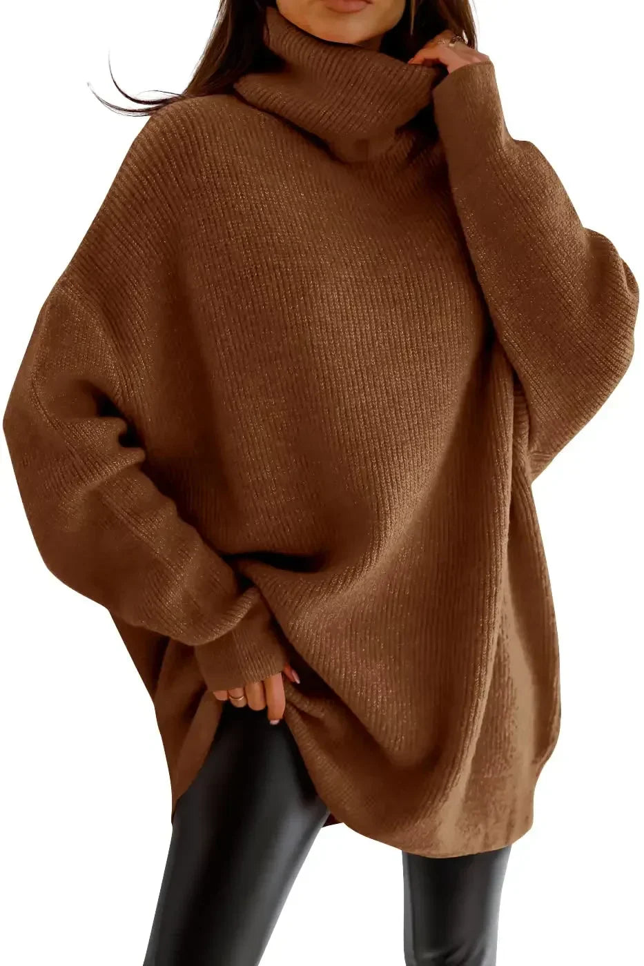 Sweatshirt Côtelé Col Roulé - Mná - Ellisia