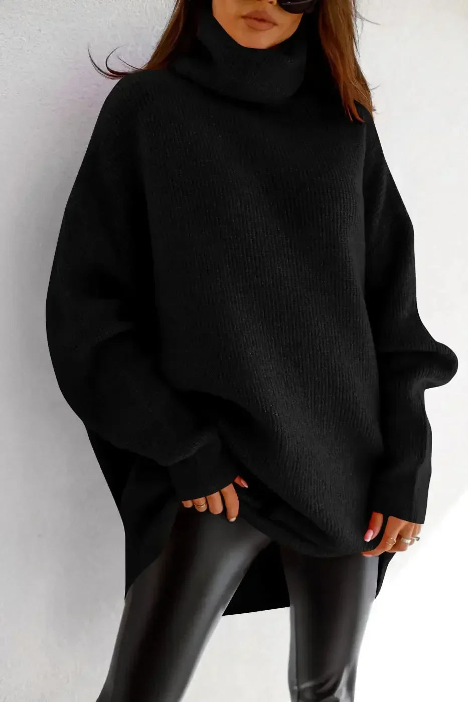 Sweatshirt Côtelé Col Roulé - Mná - Ellisia