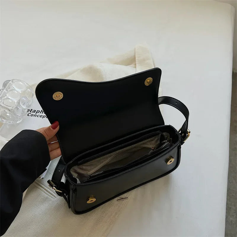 Vegan Leather Baguette Style Bag - Women - Fiora