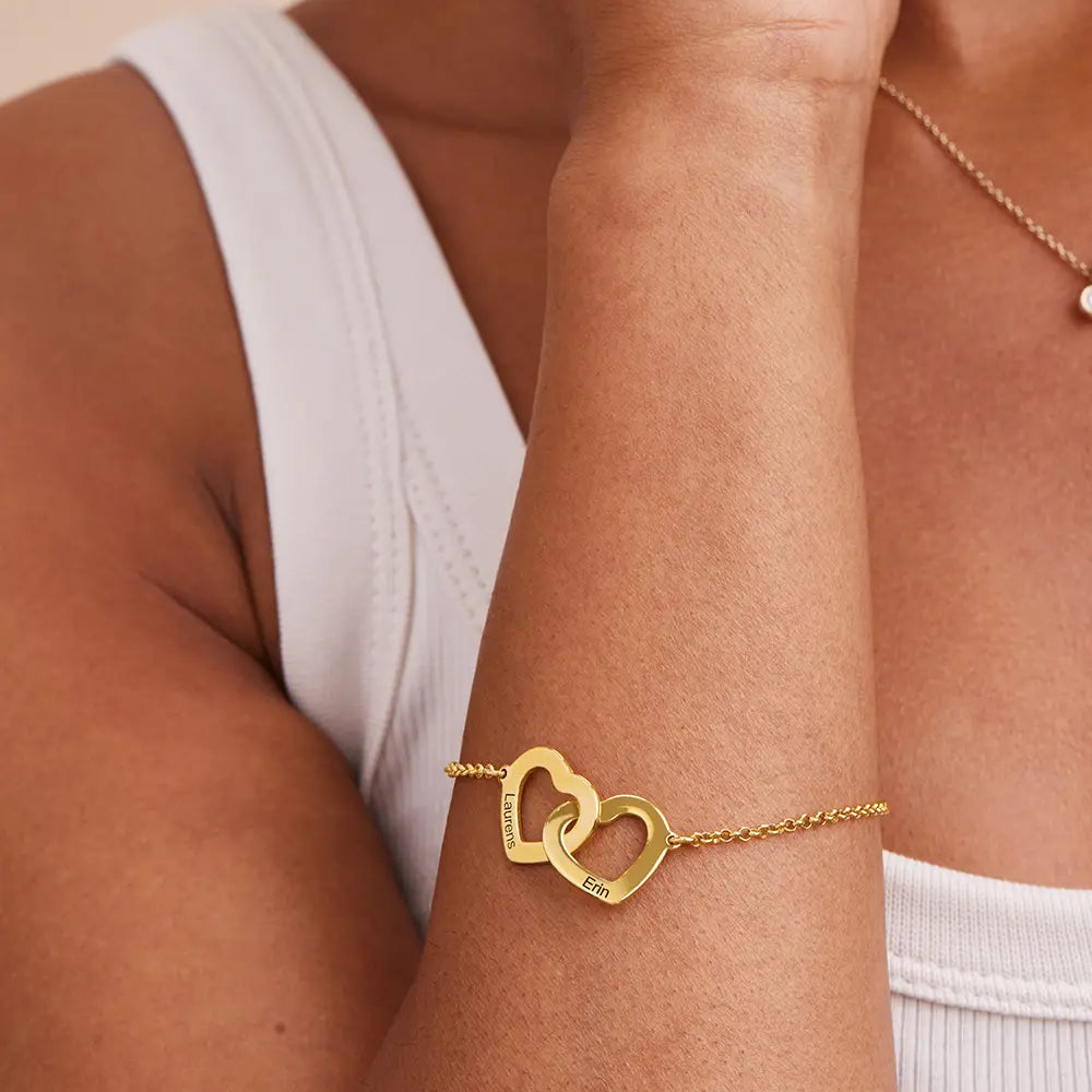 Armband Dam Roséguld 18K – Eviga Sammanflätade Hjärtan