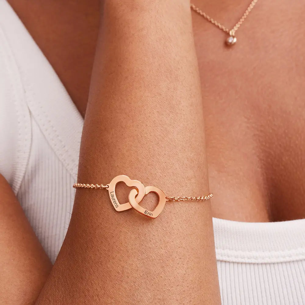 Armband Dam Roséguld 18K – Eviga Sammanflätade Hjärtan