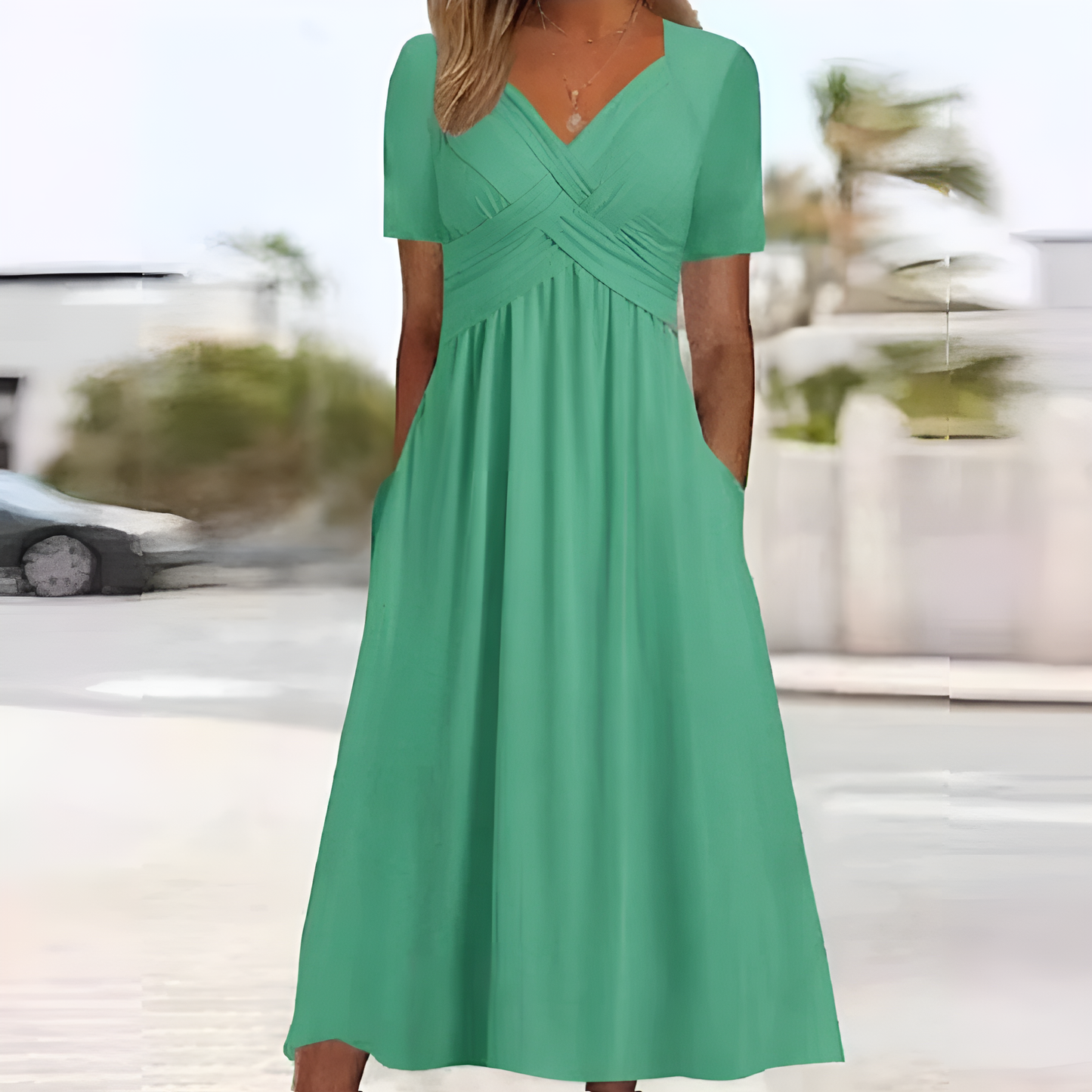 Elegant midi-kjole i polyester – Dame – Rosella