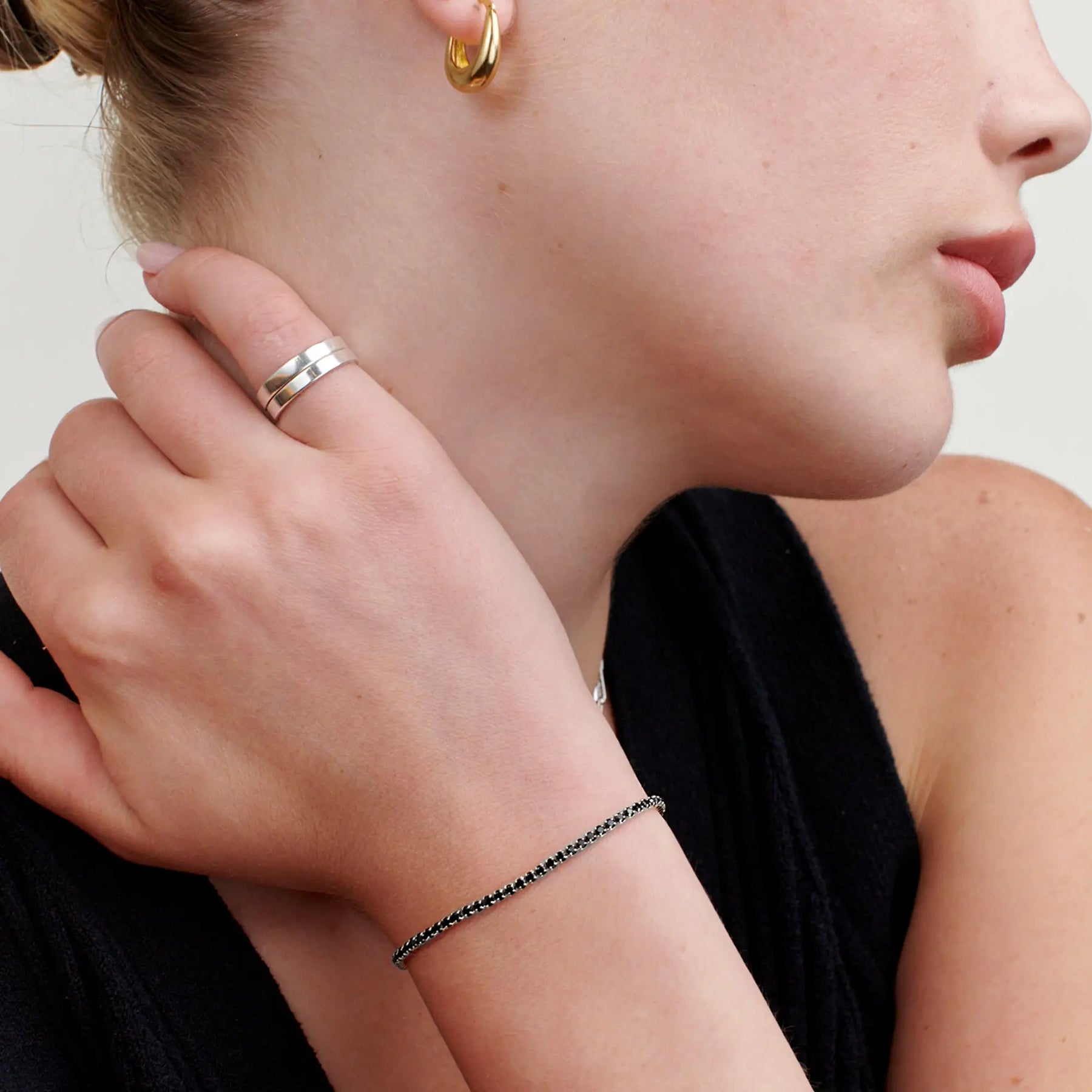 Bracelet Argent Sterling Femme – Élégance Nocturne