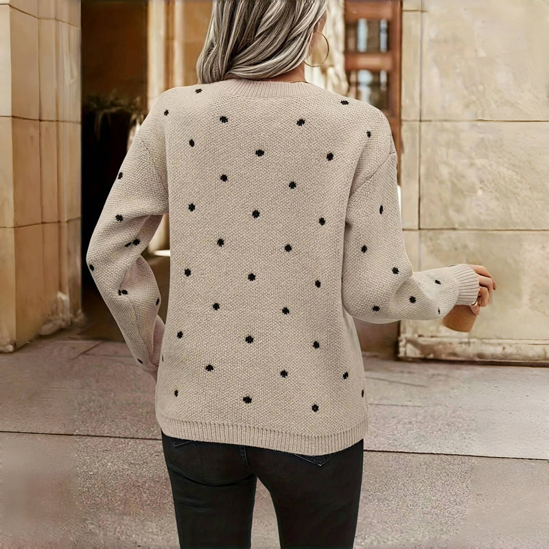 Geansaí Síoda le Polka Dots Neamhfhoirmiúil - Bean - Polarya