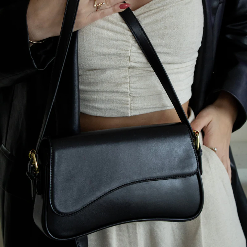 Vegan Leather Baguette Style Bag - Women - Fiora