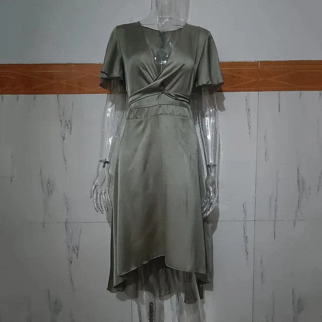 Robe midi flytende i polyester - Dame - Serelith