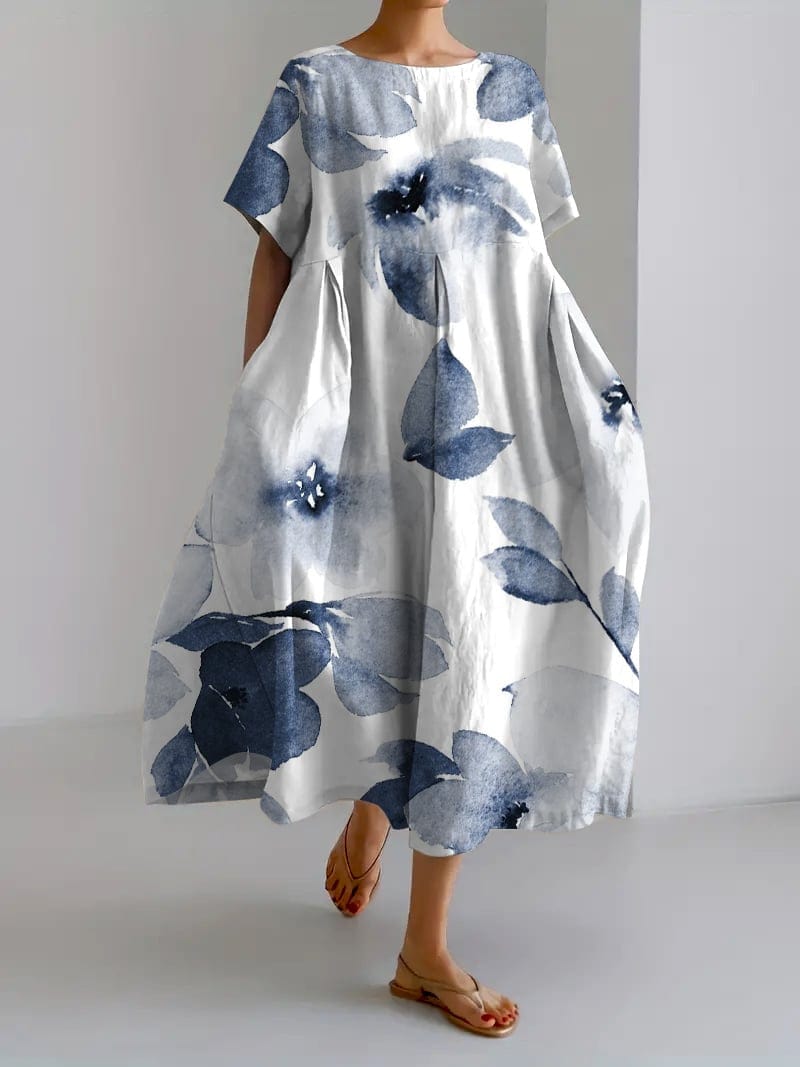 Elegant kjole med blomstertrykk – Dame – Madeleine