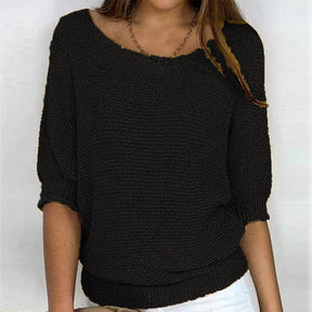 Pull Tricoté Décontracté Uni - Femme - Lunara