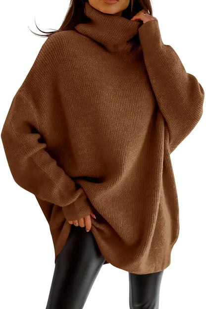 Sweatshirt Côtelé Col Roulé - Mná - Ellisia