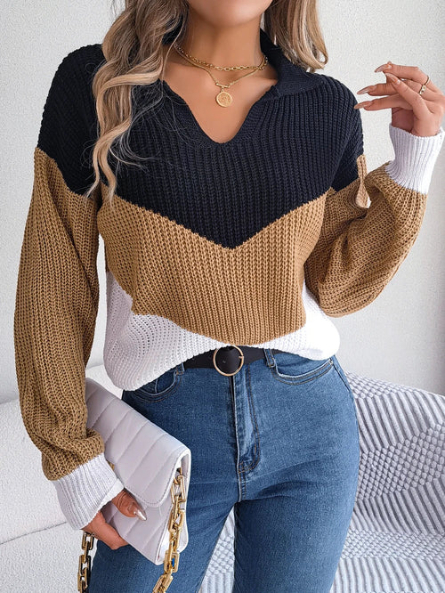 Sweter z dużym golfem - Damski - Phaelya