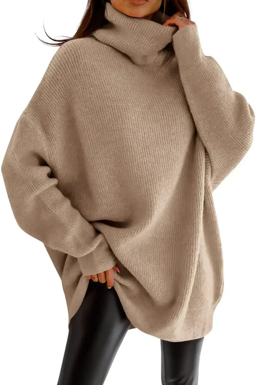 Sweatshirt Côtelé Col Roulé - Mná - Ellisia
