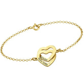 Bracelet Femme Or Rose 18K – Cœurs Entrelacés Éternels