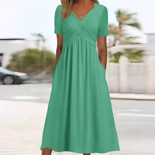 Elegant midi-kjole i polyester – Dame – Rosella