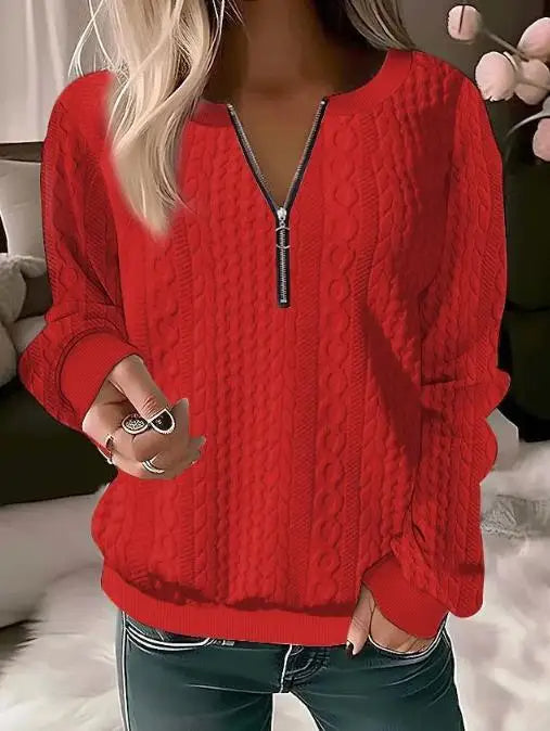 Sweatshirt Côtelé Col Roulé - Mná - Aurélya