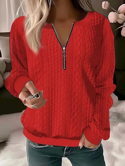 Sweatshirt Côtelé Col Roulé - Mná - Aurélya